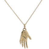 Gold Hand Talisman Necklace