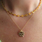 Gold Sun Talisman Necklace - Gold Sun Necklace Dea Dia
