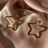 Stella Star Hoops - Star Hoop Earrings - Dea Dia