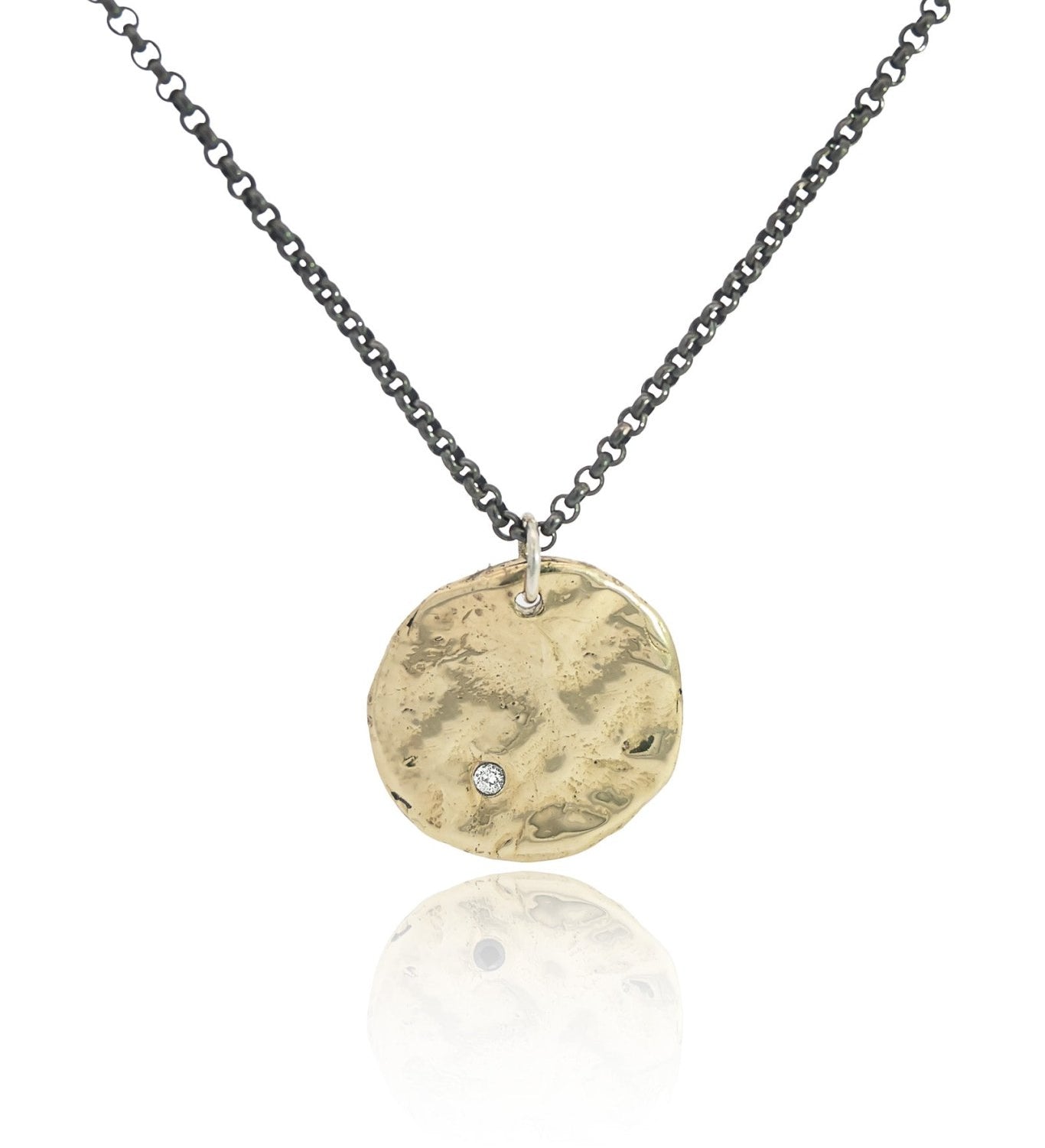 Mixed Metal Lunar Gemstone Necklace - Dea Dia