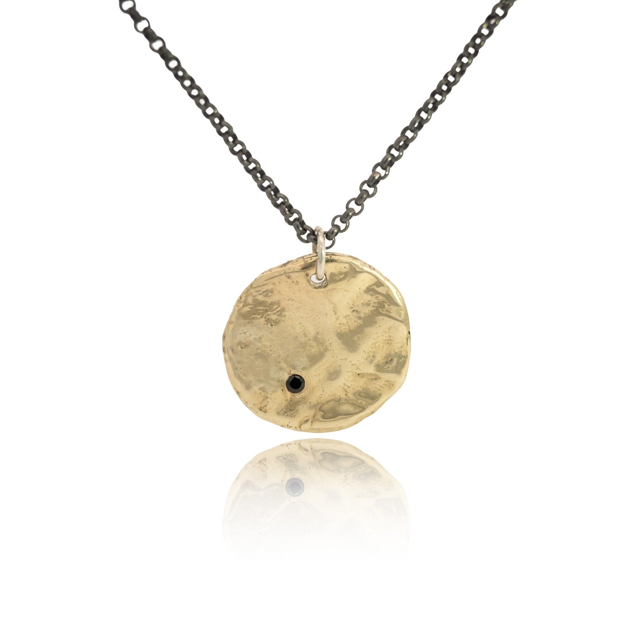 Mixed Metal Lunar Gemstone Necklace - Dea Dia