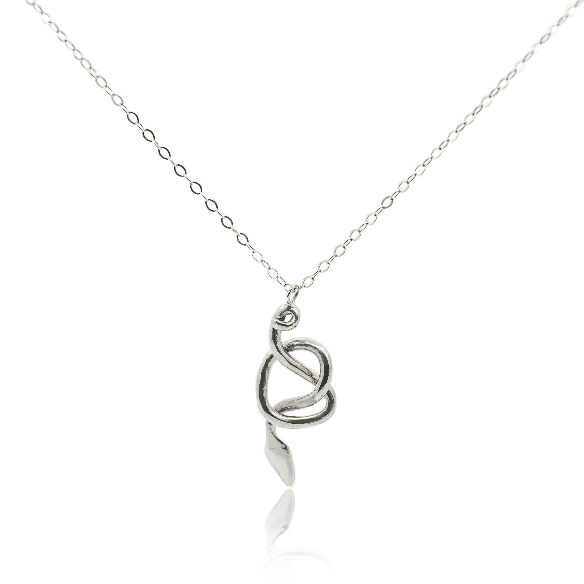 Nyoka Silver Knotted Snake Necklace - Dea Dia