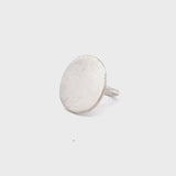 silver moon shine ring - the earth is not flat ring silver -  flat top ring 