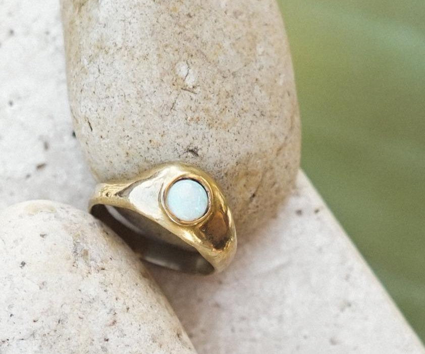 14k Gold Aether Opal Ring - Dea Dia