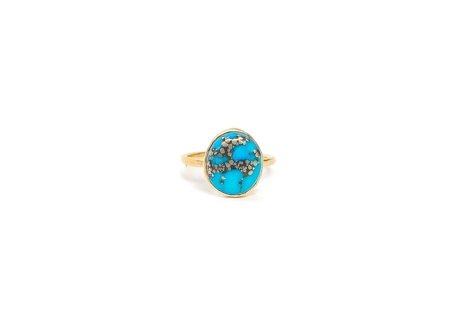 14k Gold Kingman Turquoise Ring - Dea Dia