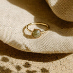 14k Gold Rosecut Green Diamond Solitaire Ring - Dea Dia