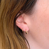 14k Solid Gold Huggie Hoop Earrings - Dea Dia