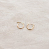 14k Solid Gold Huggie Hoop Earrings - Dea Dia