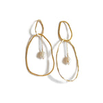 Anomaly Hoops - Gold Freshwater Pearl Hoop Earrings - Dea Dia