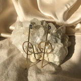 Balance Earrings - Pearl & Gold Geometric Earrings - Dea Dia
