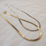 Bold Gold Herringbone Chain Necklace - Herringbone Gold Chain - Dea Dia