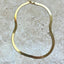 Bold Gold Herringbone Chain Necklace - Flat Gold Chain Necklace - Dea Dia