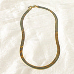 Bold Gold Herringbone Chain Necklace - Gold Herringbone Necklace - Dea Dia