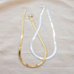 Bold Silver Herringbone Chain Necklace - Thick Herringbone Necklace - Dea Dia