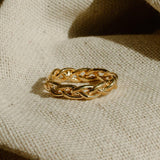 Braided Gold Ring Band - Dea Dia