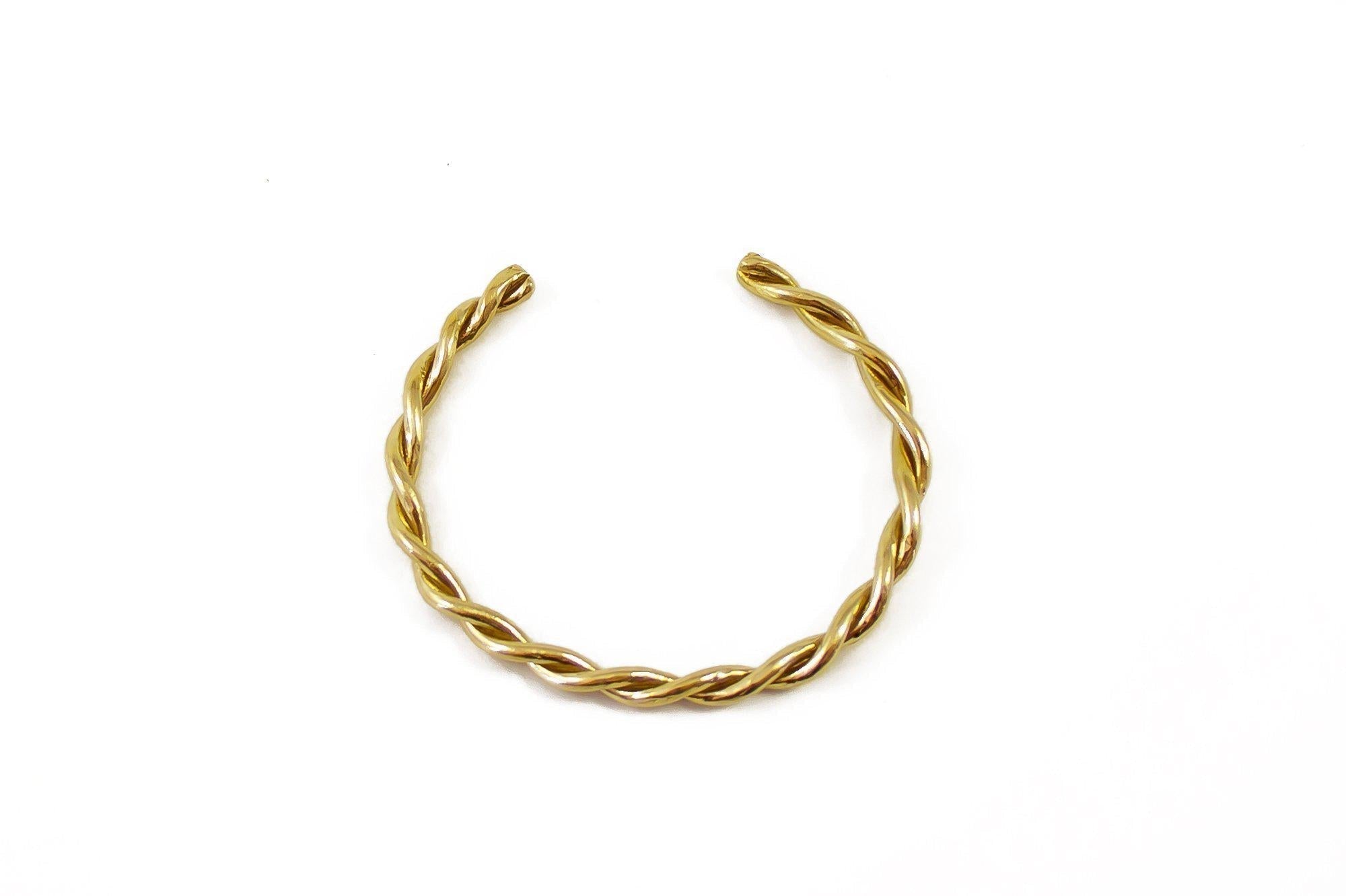 Confluence Cuff - Unisex Twisted Gold Bracelet - Dea Dia