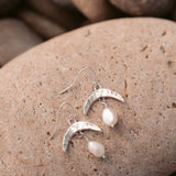 Cressida Silver Pearl Moon Earrings - Dea Dia