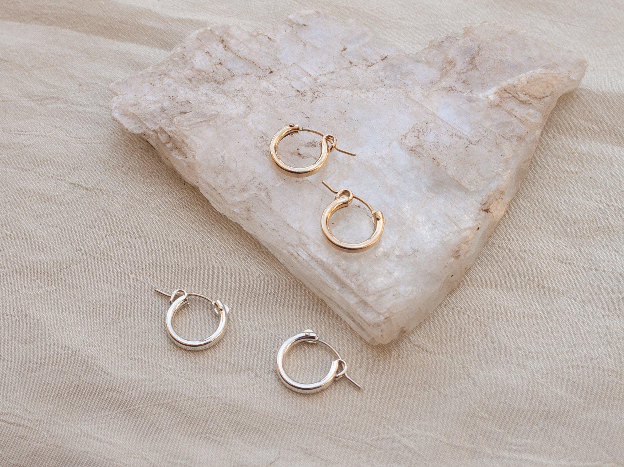 Everyday Gold and Silver Click Hoop Earrings - Dea Dia