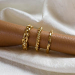 Flat Twist Ring - Thin Gold Twisted Ring Band - Dea Dia