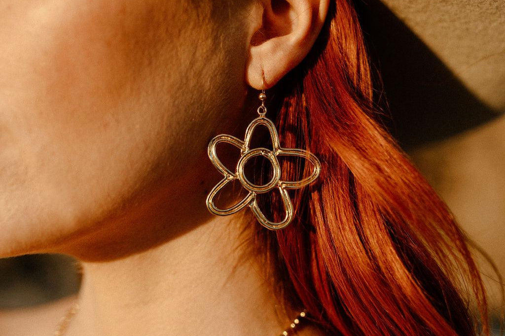 Flower Power Earrings - Gold Flower Earrings - Dea Dia