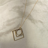 Geo Deco Necklace - Geometric Gold Art Deco Pendant - Dea Dia