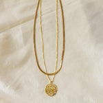 Gold Herringbone & Silva Coin Necklace Set - Dea Dia