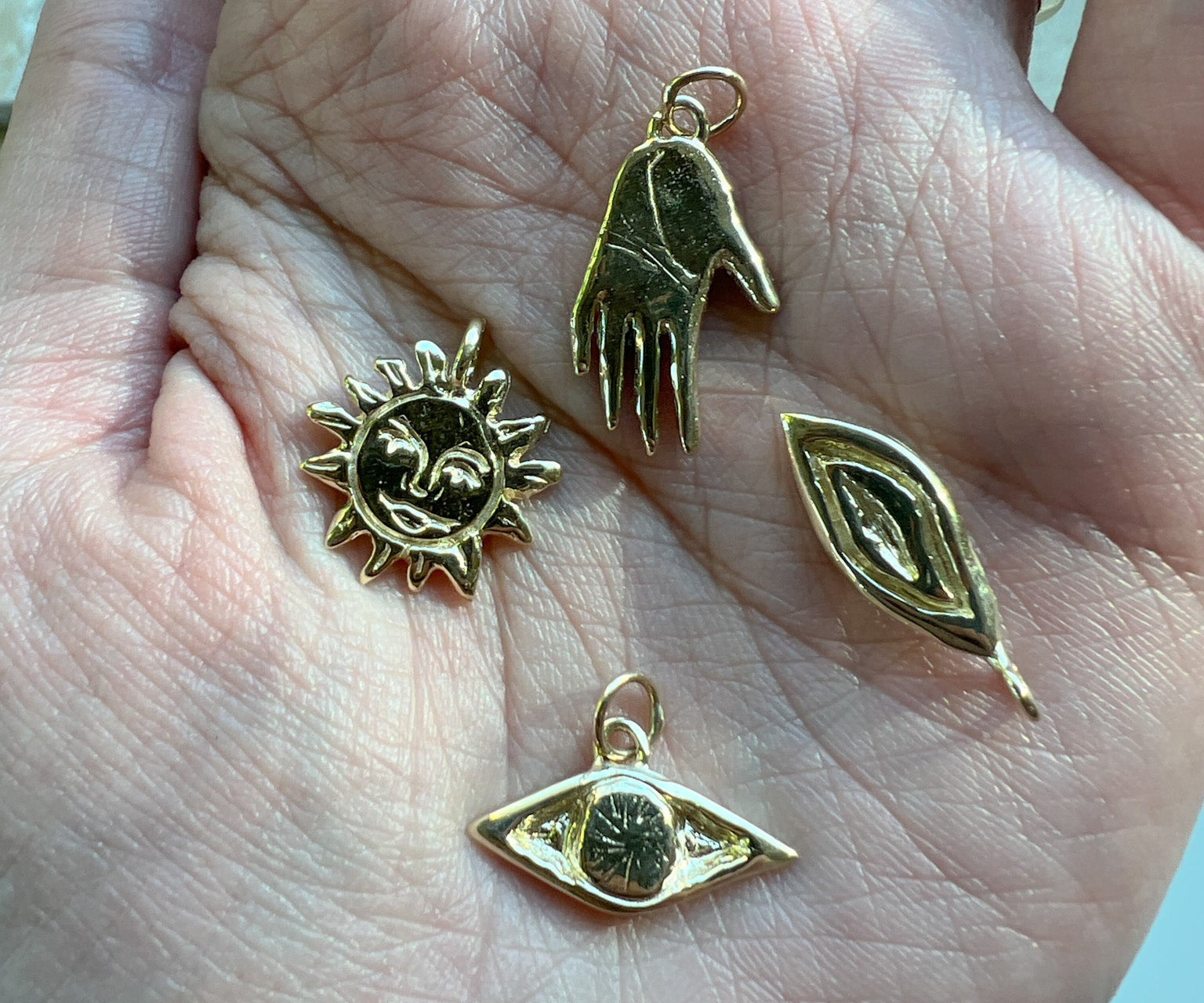 Gold Sun Talisman Necklace - Gold Sun Pendant - Dea Dia