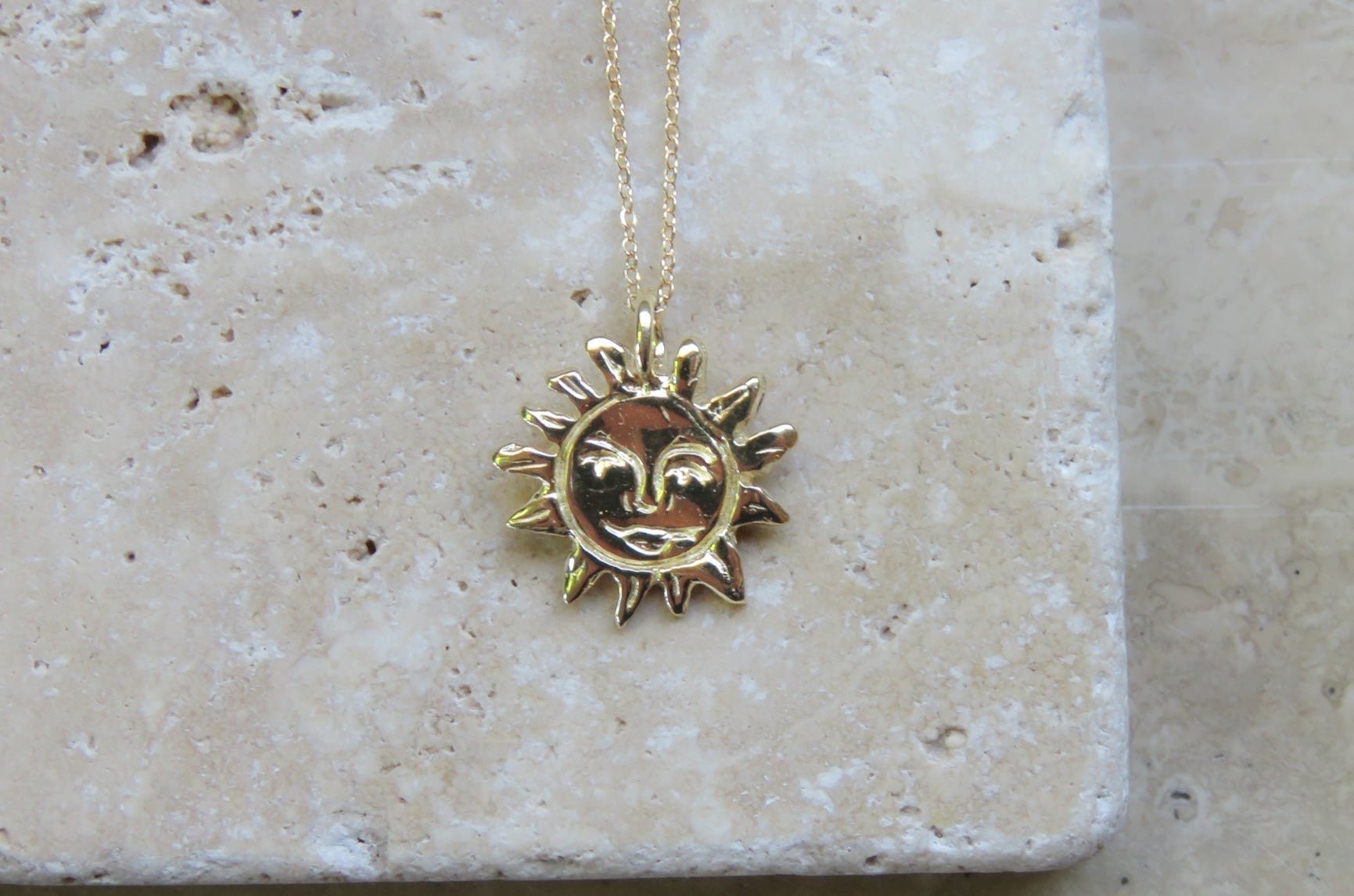 Gold Sun Talisman Necklace - Gold Sun Pendant - Dea Dia