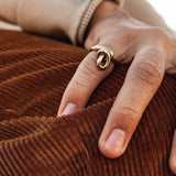 Knotty Ring - Unisex Gold Knot Ring - Dea Dia