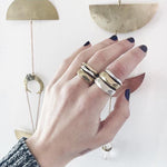 Little Butte Ring - Organic Faceted Ring in Brass or Silver - Dea Dia