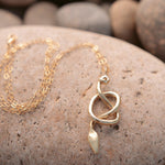 Nyoka Gold Knotted Snake Necklace - Snake Pendant - Dea Dia