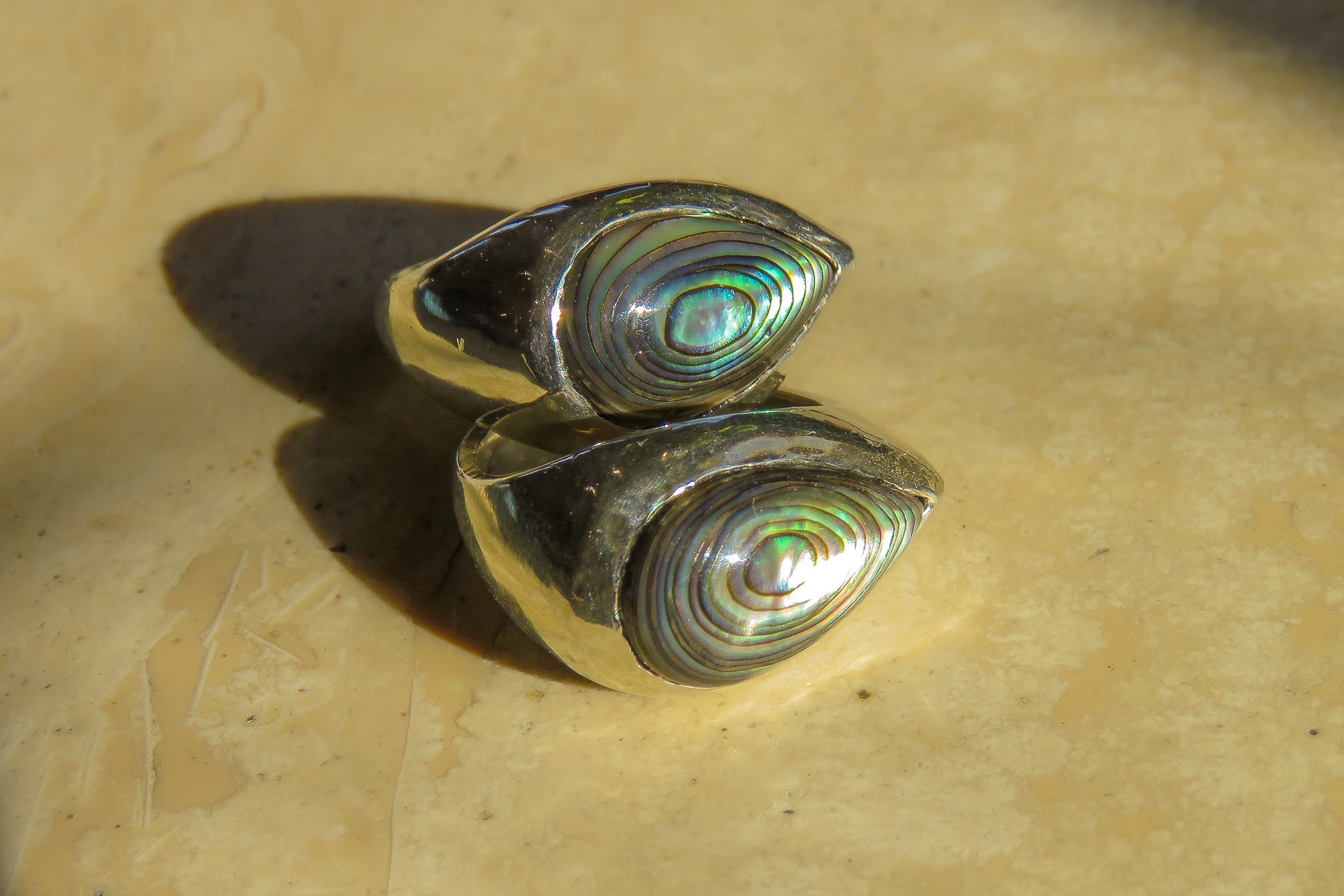 Silver Abalone Teardrop Ring - Dea Dia