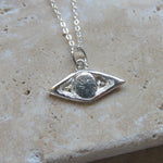 Silver Evil Eye Necklace - Silver Evil Eye Pendant - Dea Dia