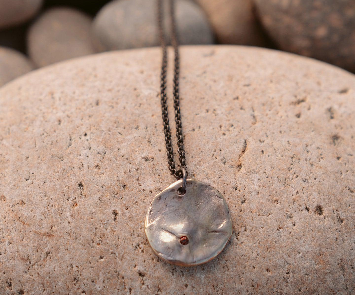 Silver Lunar Gemstone Necklace - Dea Dia