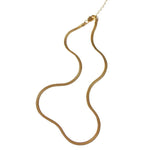 Slinky Gold Flat Herringbone Chain Necklace - Dea Dia