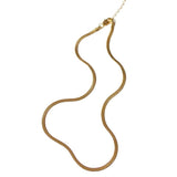 Slinky Gold Flat Herringbone Chain Necklace - Flat Gold Necklace - Dea Dia
