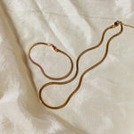 Slinky Gold Herringbone Chain Bracelet - Dea Dia