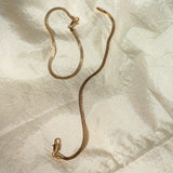 Slinky Gold Herringbone Chain Bracelet - Flat Herringbone Bracelet - Dea Dia