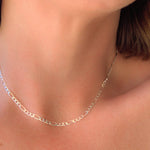Thin Silver Figaro Chain Necklace - Dea Dia