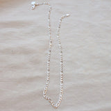 Thin Silver Figaro Chain Necklace - Dea Dia