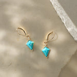 Turquoise and Diamond Kite Drop Earrings - Dea Dia