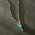 Turquoise and Diamond Kite Necklace - Dea Dia