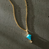 Turquoise and Diamond Kite Necklace - Dea Dia